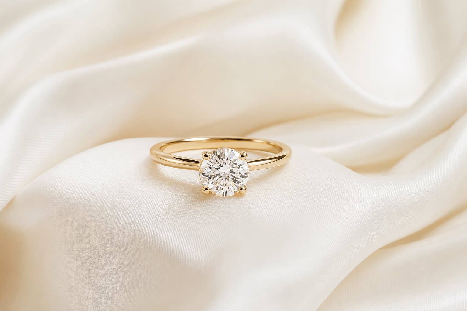 Luxury gold plated solitaire ring